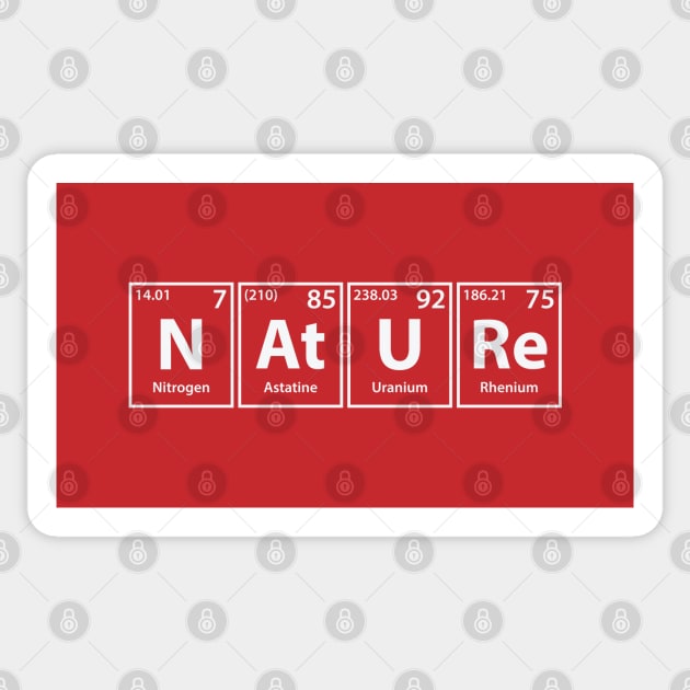 Nature (N-At-U-Re) Periodic Elements Spelling Sticker by cerebrands